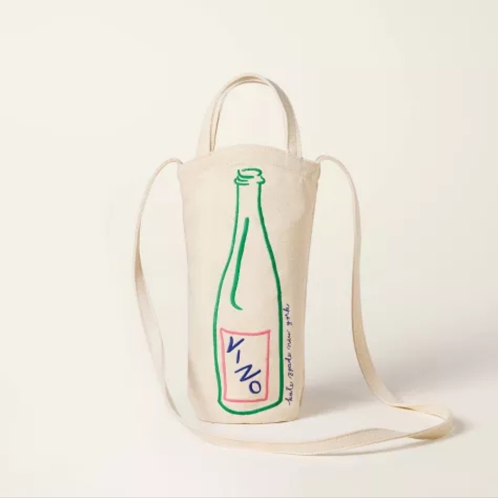 Kate Spade Wine Embroidered Canvas Tote Bag NWT Limited Edition